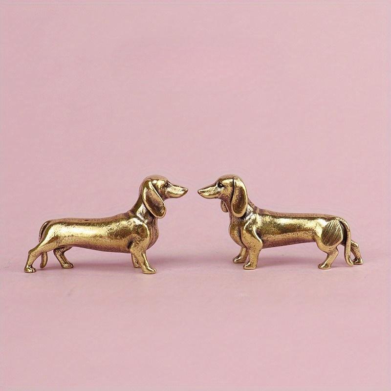 Reine Kupfer Dackel Statue Vintage Messing Figuren Heimdeko Schreibtisch Ornament Miniaturen Antik Tee Haustier Handwerk Geschenke