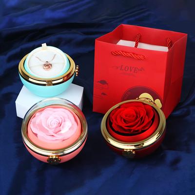 Valentine's Day Packaging Box Unique Plastic Birthday Party Rotating Jewelry Box Decorative Rose Romantic Gift Accessories