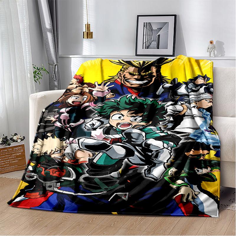 3D My Hero Academia Deku Bakugou Cartoon Anime Blanket,Soft Throw Blanket for Home Bedroom Bed Sofa Travel Picnic Cover Kids