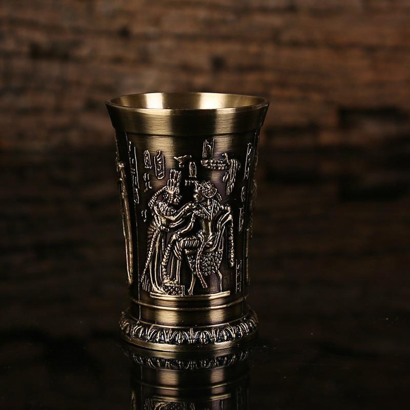 1 Stück Zinklegierung Ägyptischer Pharao Weinkelch Metallhandwerk Altes Ägypten Totem Weinkelch Kreativer Europäischer Stil Vintage Weinkelch