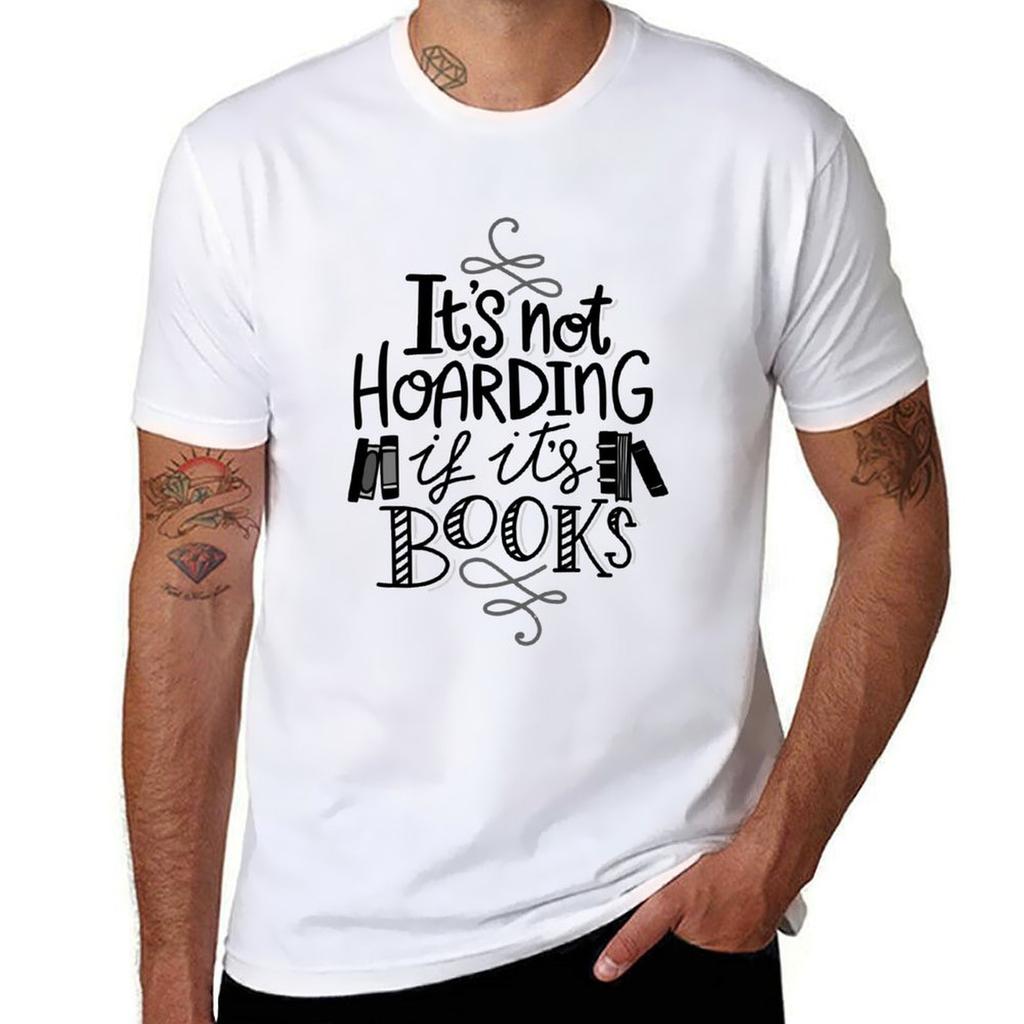 Hoarding Books Black and White TShirt mens graphic t shirts man t shirts graphic TShirt