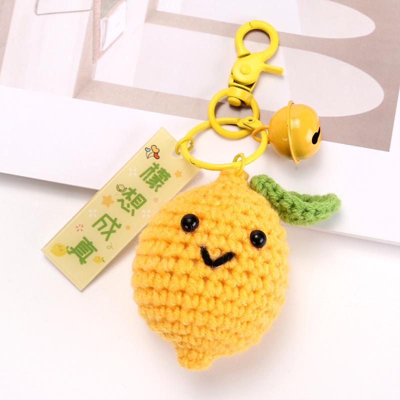 Avocado Mango Wool Yarn Keychain Pendant Gift Set - Car Bag Accessories