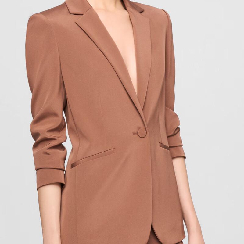 ELLASSAY Women's Mulberry Silk Single-Button Blazer