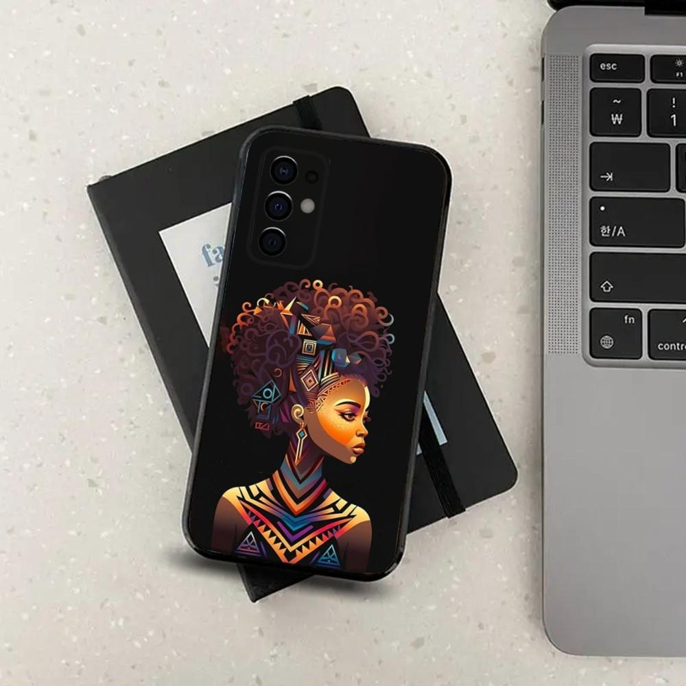 Colorful Art African Girl Black Phone Case For Samsung S24,S21,S22,S23,S30,Ultra,S20,Plus,Fe,Lite,Note,10,9,5G Black Soft Cover