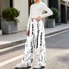 Girls' Flannel Printed Pants, Warm Loose Fit Casual Trousers for Fall and Winter