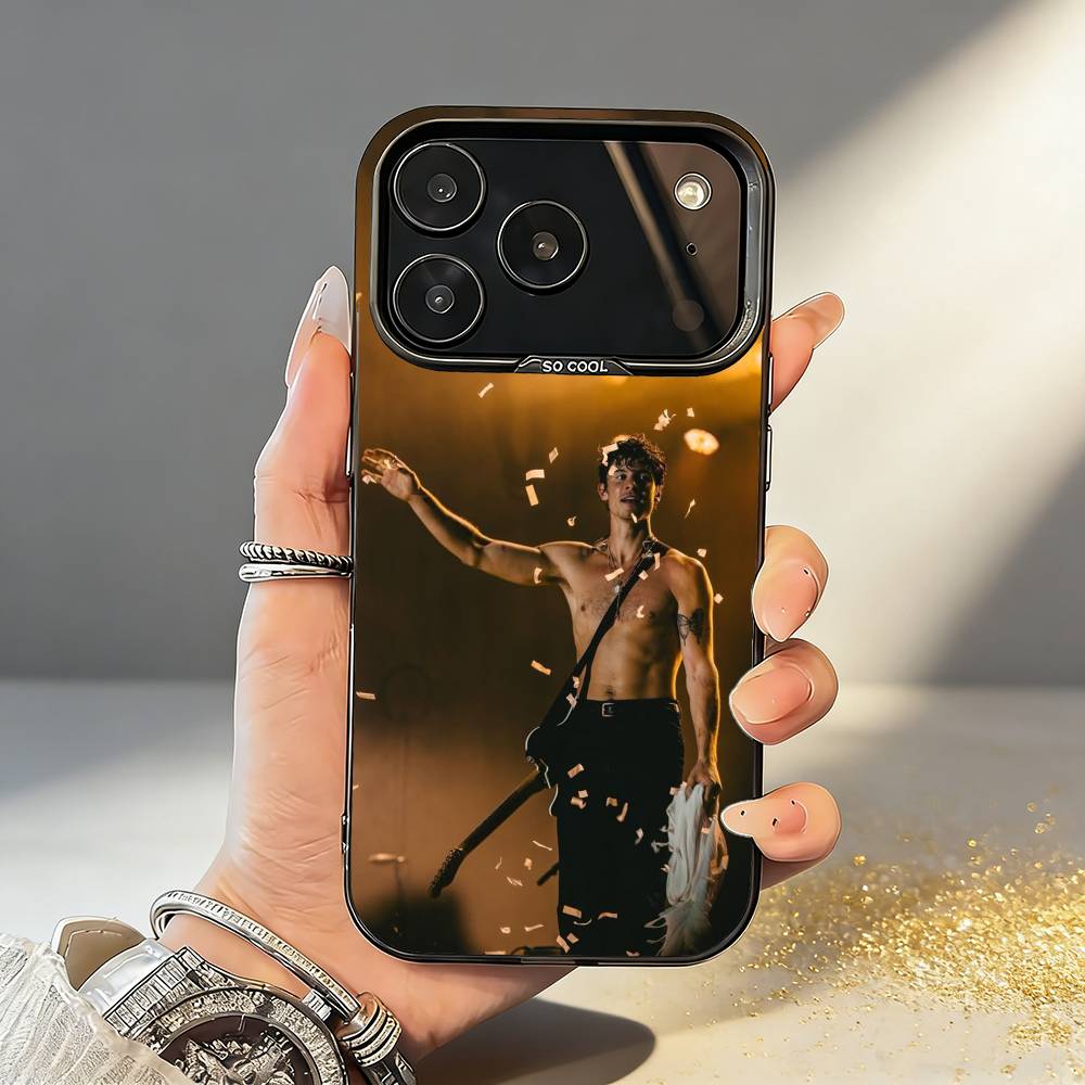 

Singer S-Shawn M-Mendes Phone Case For iPhone17 16 15 14 13 12 Pro Max Grey Black Matte Laser Metallic Aurora Funda iPhone13PROMAX