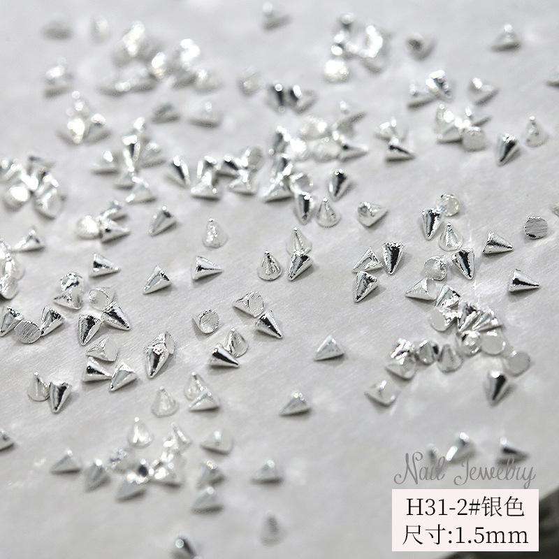 100Pcs Alloy Nail Charms Gold Silver Mixed Shapes Nail Art Decorations DIY Manicure Accessories