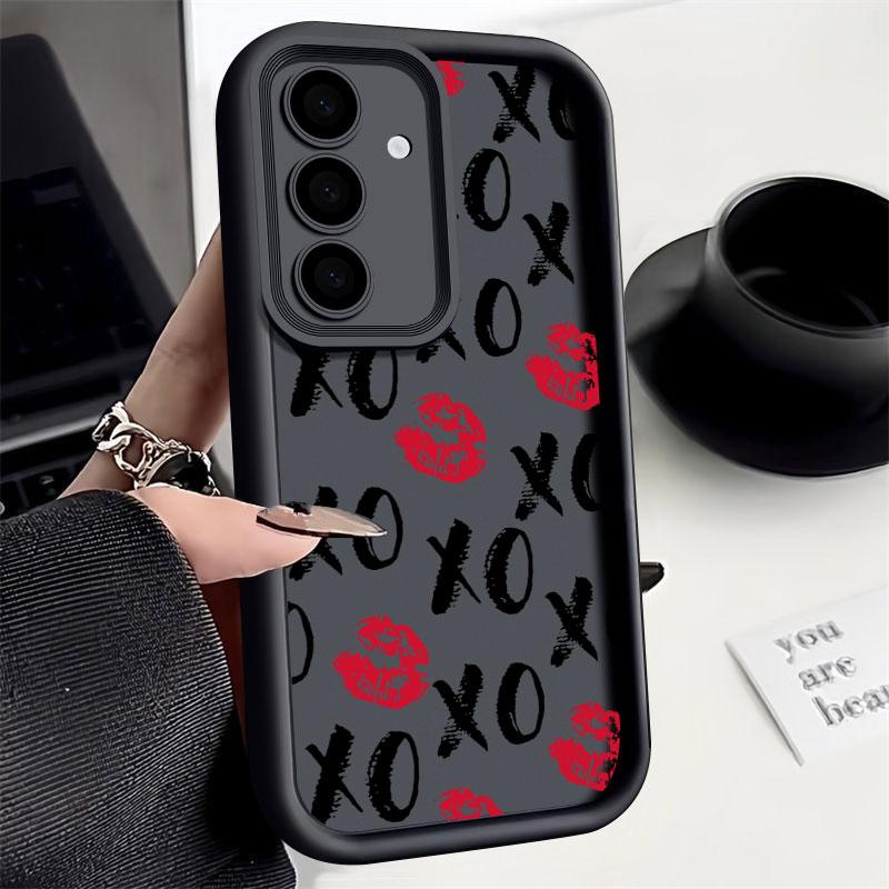 Kiss me Love Red Lips S24FE Phone Case For Samsung S25 S24 S23 Ultra 5G S22 S20 Plus S21 FE Cases Cover Galaxy S25Ultra Funda