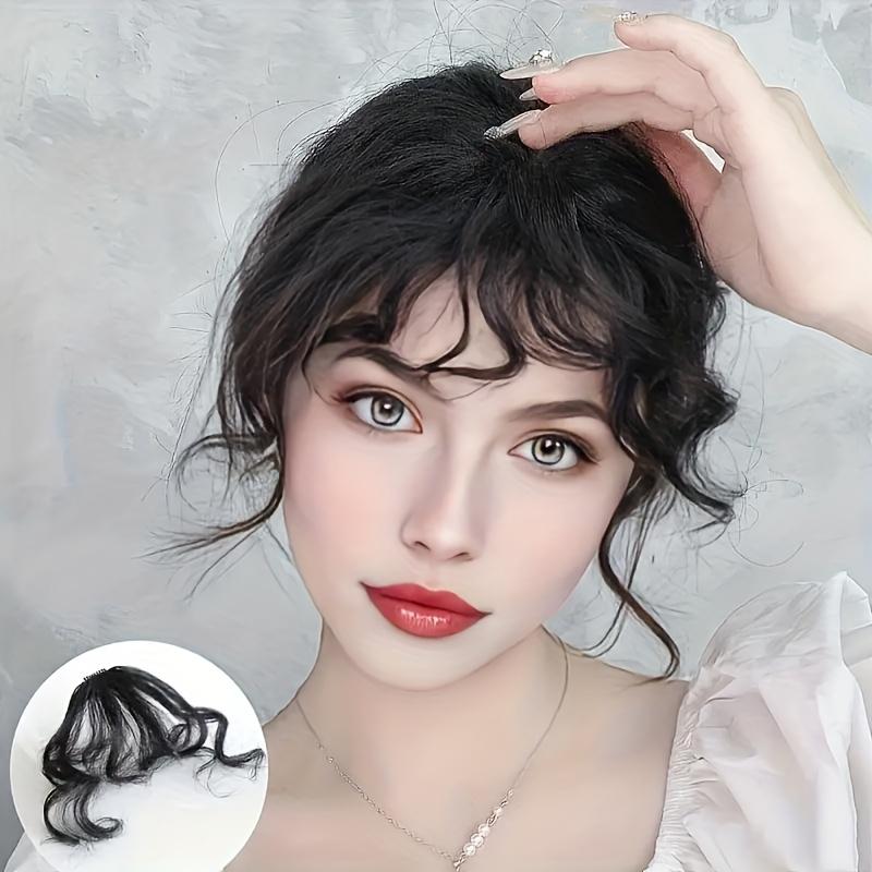 1PC Bangs Wig Women's Natural Forehead Air Fake Bangs Seamless Roll Bangs Qi Bangs Wig