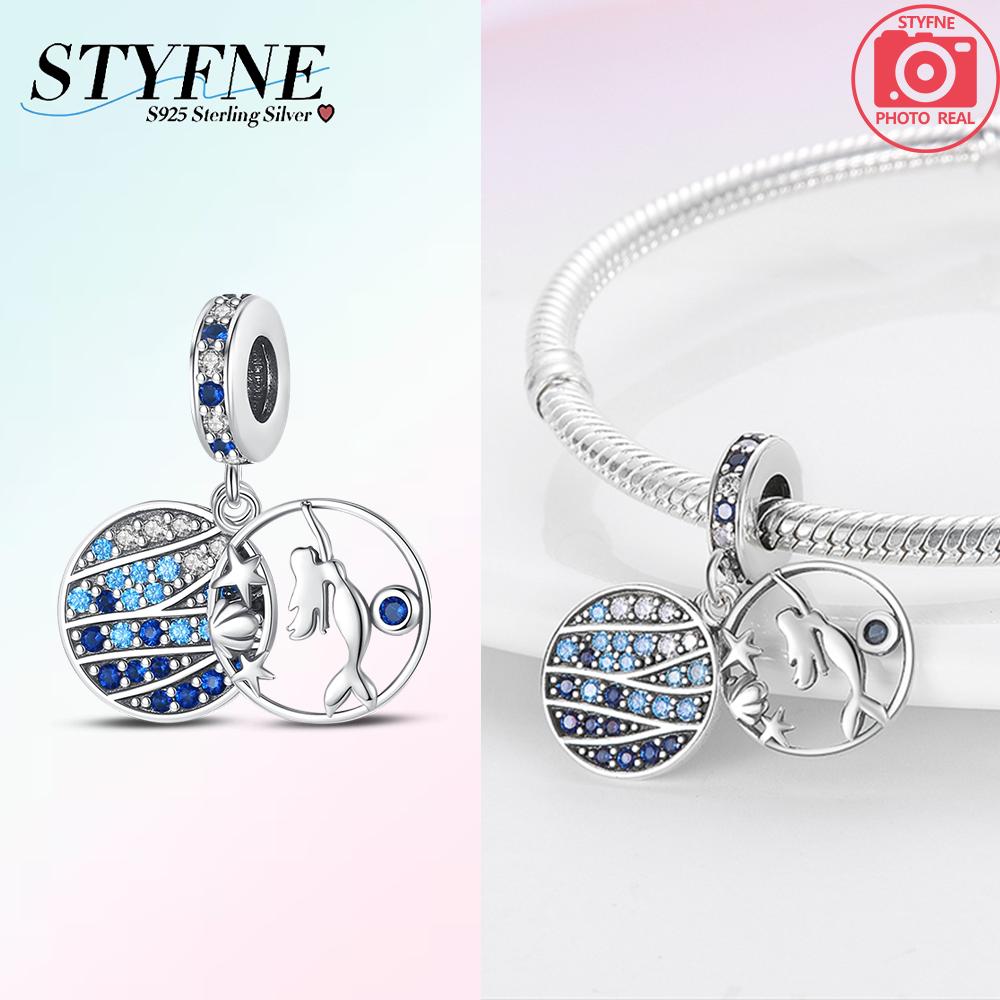 Original Copper Blue Octopus Tail Starfish Animal Seahorse Beads Charm Fit Bracelet Women Anniversary Gift Accessory Jewelry