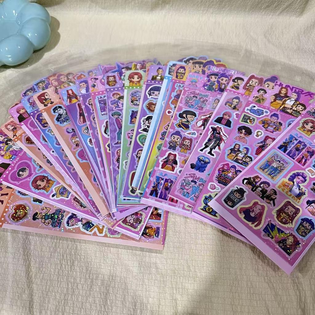 new K-Pop Demon Hunters Laser Stickers - Anime & Cartoon Style, Cute & Creative Stickers for School Supplies and Home Decoration