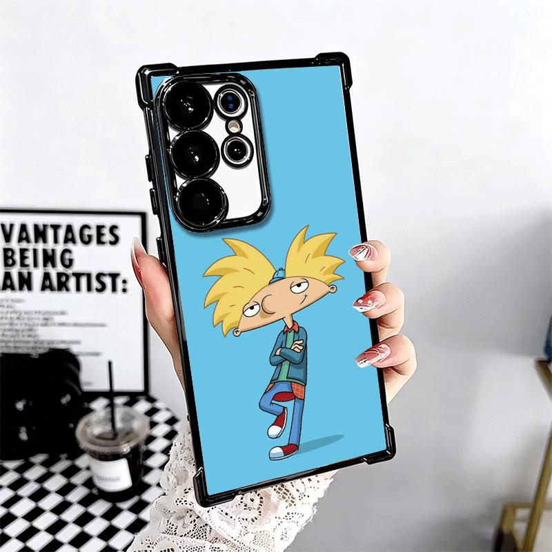 Cartoon Hey Arnold Helga Galvanisiert Handyhülle Für Samsung Galaxy S24 S25 FE S26 Edge S23 Ultra S22 S21 Plus S20 Anti-Fall Airbag