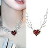 Cross Heart Red Stone Hand Bone Pendants Choker Chain Necklace Ins Punk Goth Charm Korean Men Women Y2K EMO Accessories Jewelry