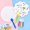 Kids' DIY Wooden Hand Fan Painting Kit - 10 Sets