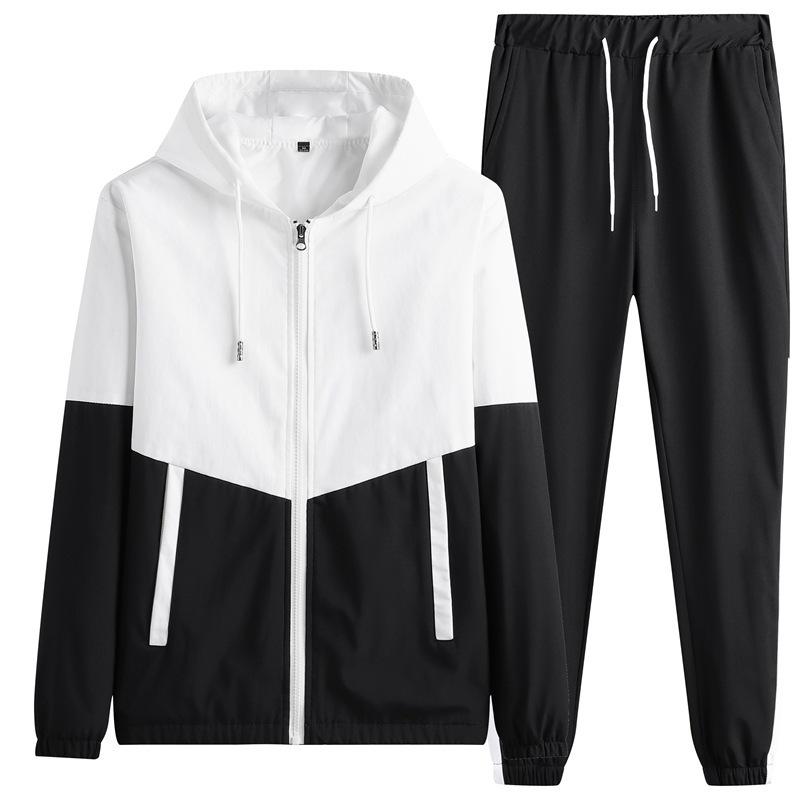 Erkek Eşofman Takımları Ceket + Eşofman 2 Parça Spor Giyim Jogger Takımları Erkek Bol Mont