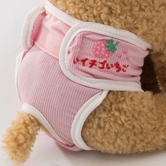 Pet Sanitary Panties Fruit Flower Embroidery Pattern Leakproof Breathable Pet Dog Diapers Pants Dog Accessories