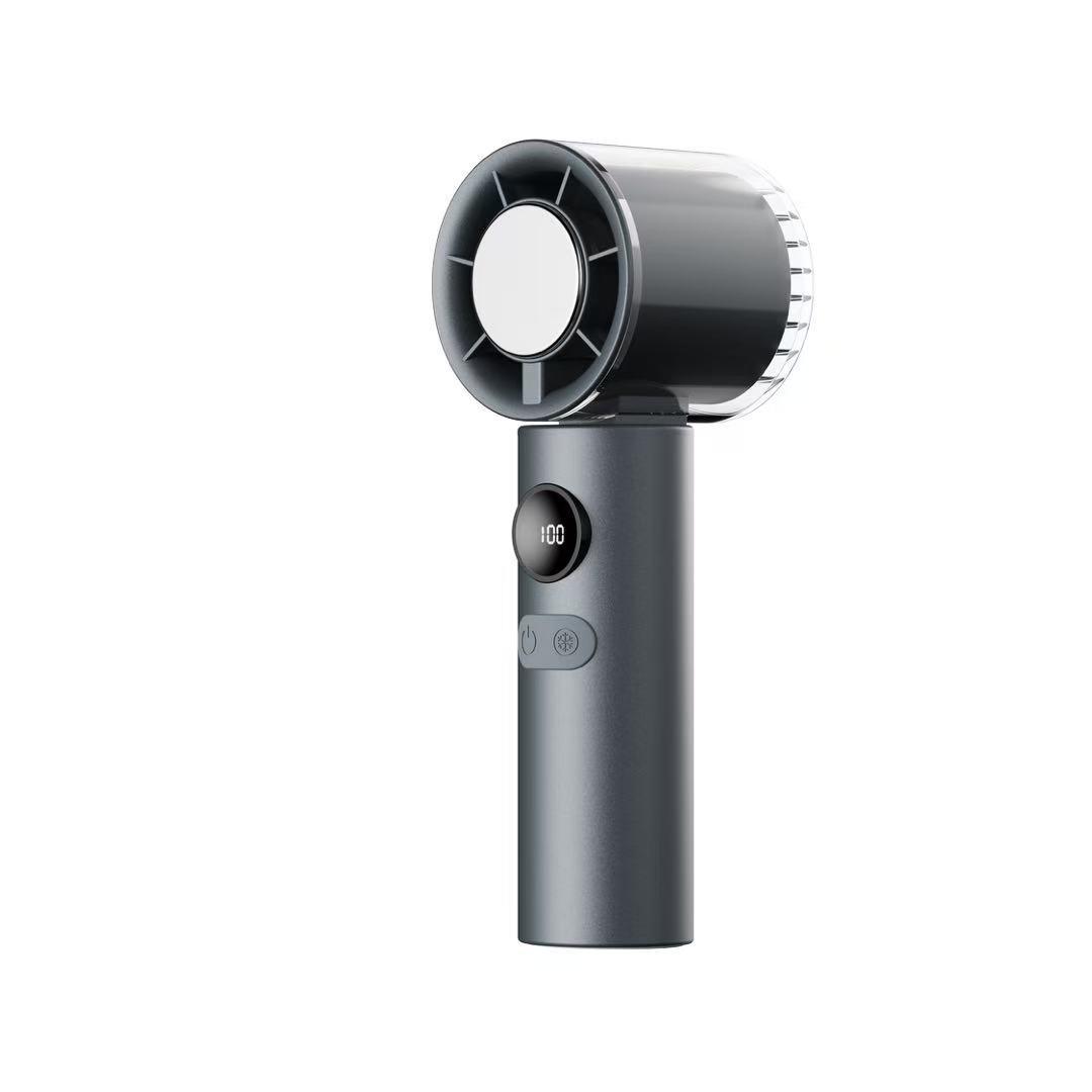 

2026 Mini Handheld Fan Turbo Cooling System 100 Speed Adjustable with Digital Display Cold Bend Tube USB for Outdoor Travel