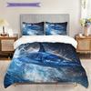 Tuna Pattern Bedding Quilt Set Quilt Cover Pillowcase Home Decoration Birthday Gift (1 * duvet cover + 2 * pillowcase, without core)