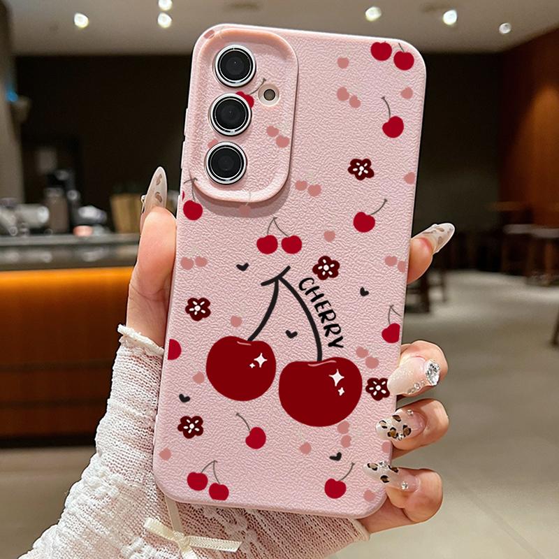 Cherry Fruits Case For Samsung Galaxy A56 A55 A54 5G A53 A52 A14 A34 A15 A25 A35 A16 A26 A36 S21 FE S22 S23 S24 S25 Ultra Capa
