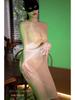 Large Silky Black Suspender Skirt Lingerie: Sexy Silk Pajamas & Stockings for Women