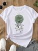 (Asian Size) sweet plant flower Print O-neck Short Sleeve T-shirts Fashion  Casual Women's Top T Female Clothing  Graphic Tee