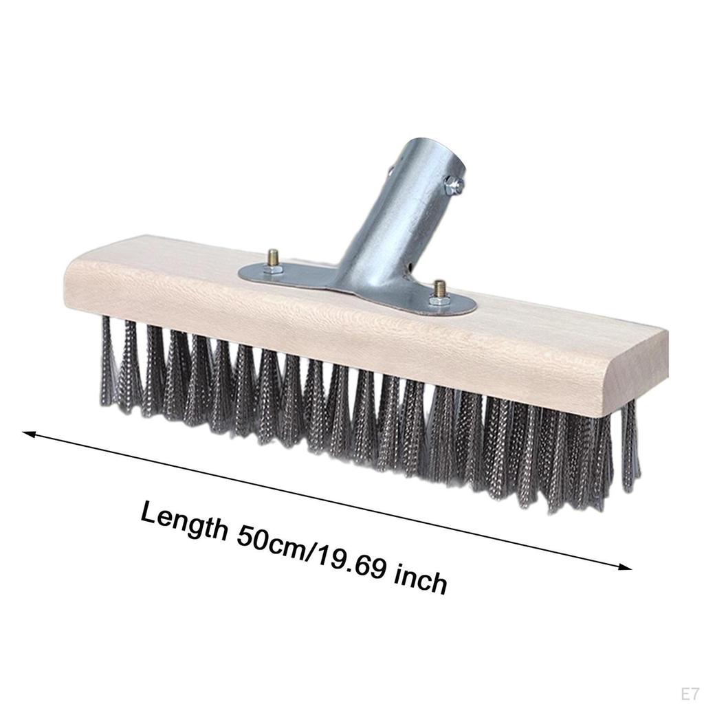 Deck Scrub Brush Head Stainless Steel Wire Rough Multi Purpose Push Broom Scrubber