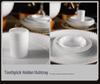 High-End Light Luxury Relief Porcelain Dinnerware Set - Simple White Design