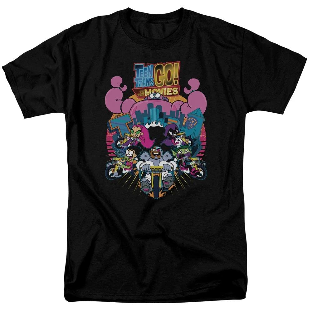 Teen Titans Go To The Movies Burst Through Licensed Adult T-Shirt XXL