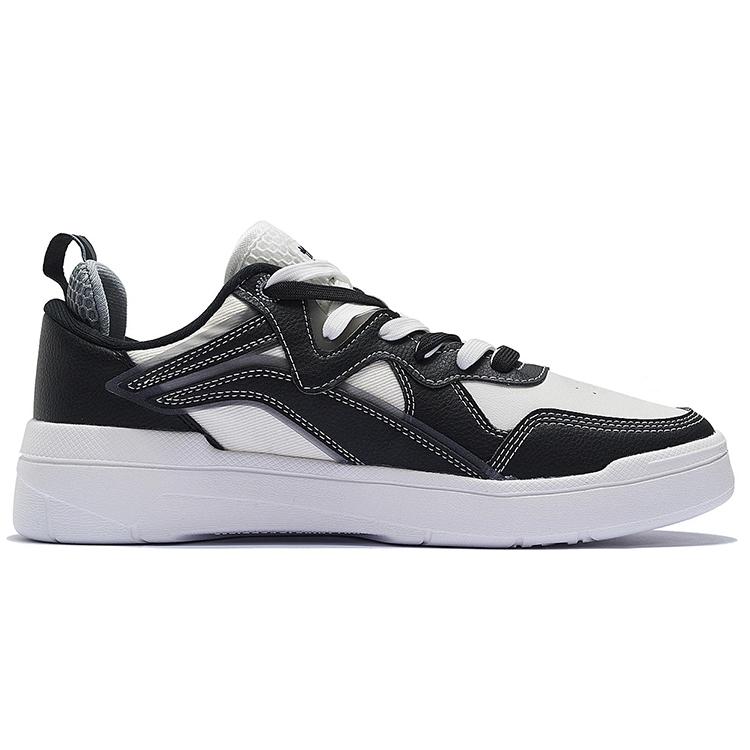Li Ning Wave Lite Low Top Skateboard Shoes Men's Black White AGCS097-3