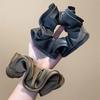 Simple French Large Intestine Ring Exquisite Satin Black Fungus Edge Hair Ring Hair Rope