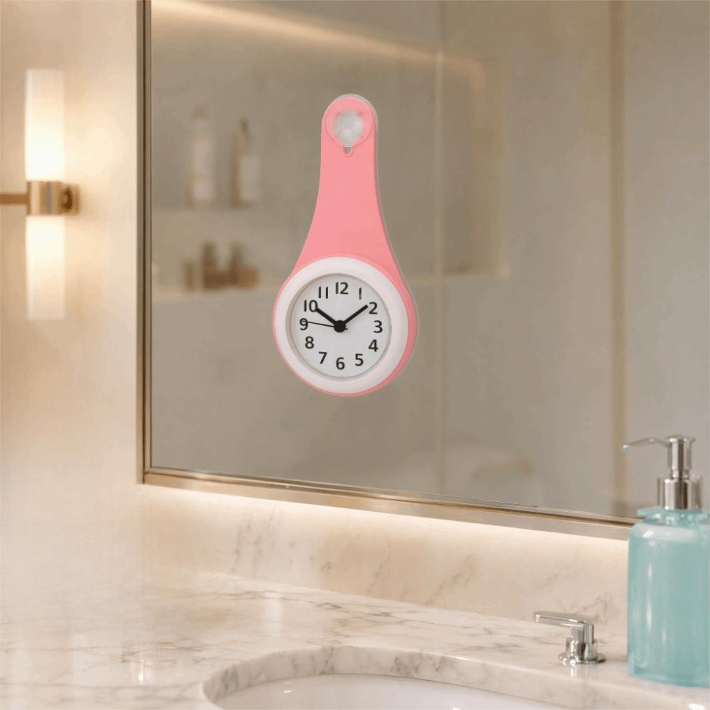 Plastic Hanging Bathroom Clock White Pink Blue Anti-Fog Clock Shower Clock Bathroom Kitchen Shower