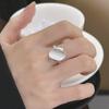 Anel Geométrico Côncavo de Elipse Ajustável para Mulheres: Design Personalizado, Fashion, Moderno e Simples