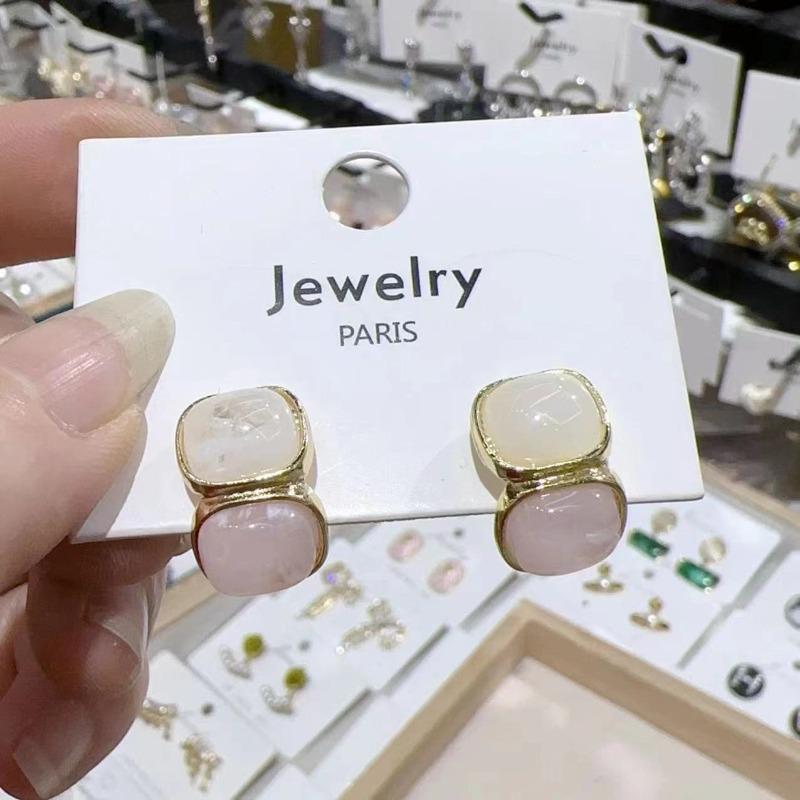 Fashion Korean Color Square Zircon Stud Earrings For Women Female Party Jewelry Pendant Custom Jewelry