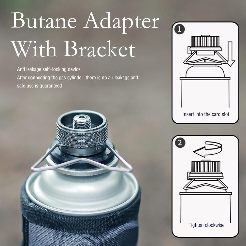 Portable Gas Stove Adapter Aluminum Alloy Butane Gas Cooker Connector Gas Tank Adapter Screw Valve Output Nozzle Bottle Adapter