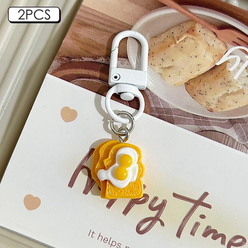 

2 шт. забавная новинка, кулон в виде еды, креативная имитация еды, брелок для ключей, автомобильные брелки, изысканный рюкзак, украшения, аксессуары, подарки