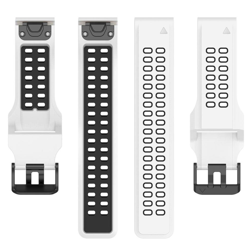 For Garmin Descent G1/COROS VERTIX Watch Band 22mm Dual-Color Watch Strap Silicone Watchband with Dual-Hole Buckle