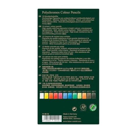 Faber-Castell Polychromos Colored Pencils 12 Colors Tin 110012 Japan Genuine Product