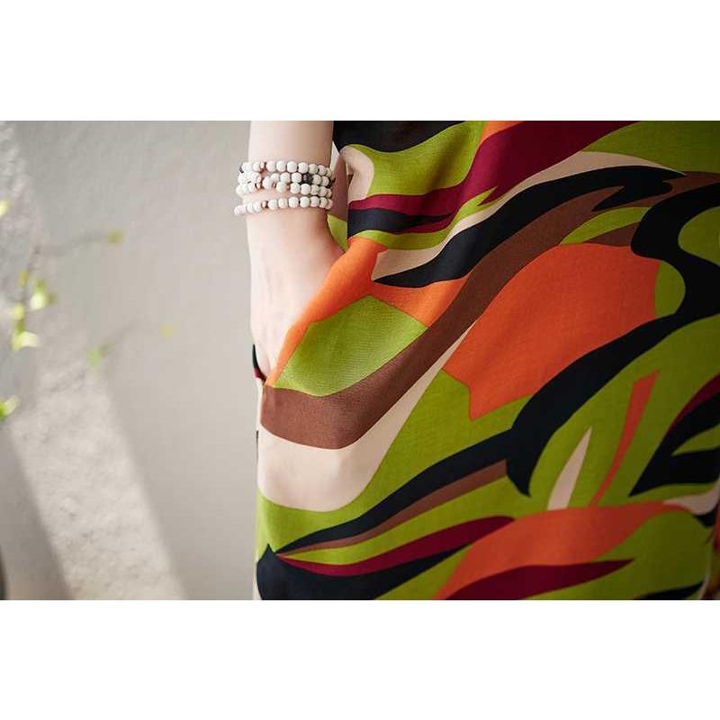 Women's V-Neck Floral Skinny Literary Vintage Vacation Long Dresses