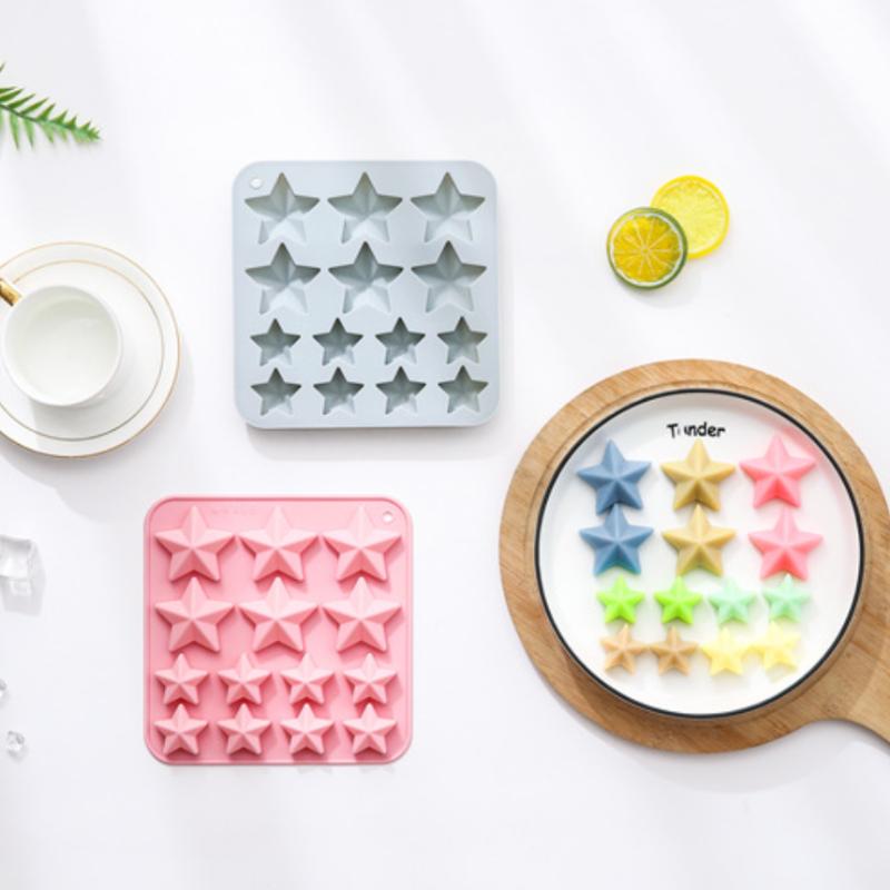 14-Cavity Five-Pointed Star Shape Silicone Chocolate Mold Creative Jelly Christmas Candy Diy Mold Ice Tray Dessert Baking Mold