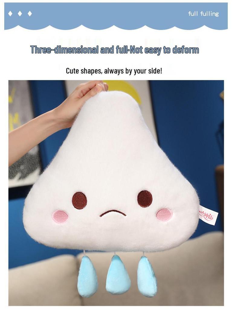 Adorable Weather Forecast Plush Doll Pendant - Sun, Rain, Cloud, Raindrop Pillow for Girls