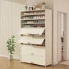 Cream Multi-Layer Off-White Shoe Cabinet - Space-Saving Hallway Storage Rack