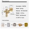 High Quality 14K Real Gold AU585 Diamond Cross-Shaped Earrings with Screw Back Stud Cartilage Jewelry for Engagement or Gift