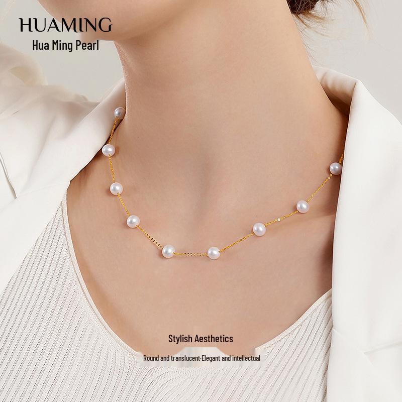 2024 Luxury French Tassel Pearl Necklace for Women – Elegant Clavicle Chain Design