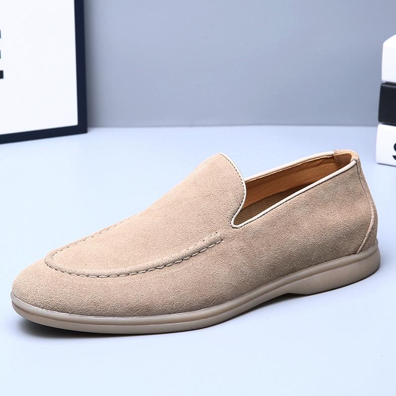 Large size men's shoes retro British style one-pedal loafers men's Korean version business casual soft-soled lazy shoes