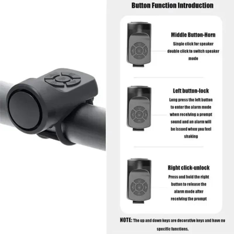 1Pc Bicycle Bell USB Charging Bicycle Horn with Alarm for Road Mountain Bike