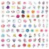 200-Count Holographic Flower Laser Glitter Stickers - Cartoon Style with Hot Stamping for Gift Box Sets