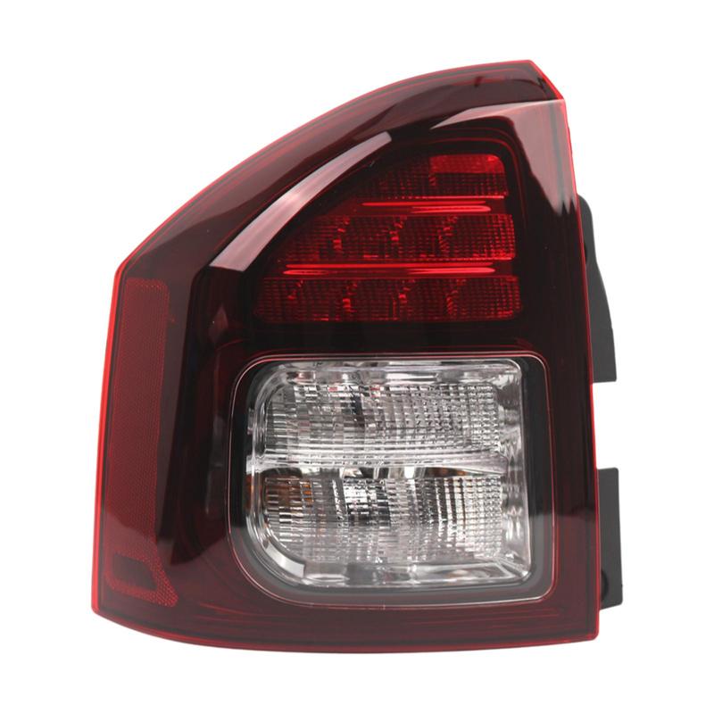 Left Side Rear Tail Light Assembly Plastic Red White Durable Auto Lamp Replacement for Jeep Compass 2014-2017