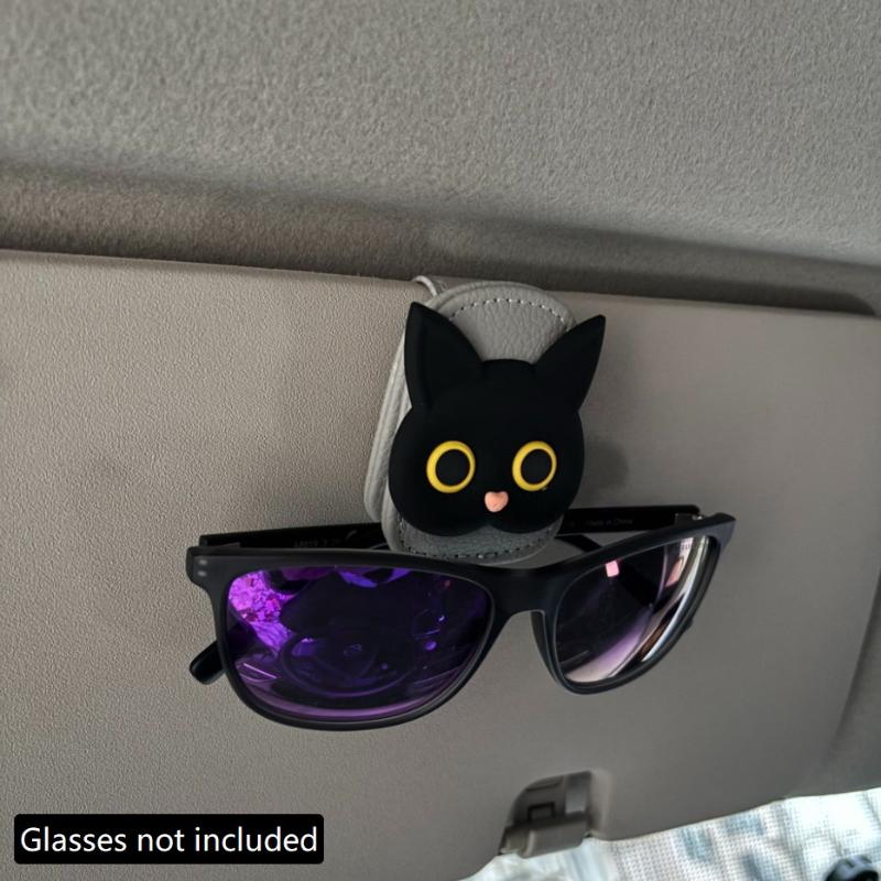 Cute Cat Style Magnetic Glasses Case For Car Sun Visor Holder- Multi-Function Auto Accessorie,Cars Accessories Girl