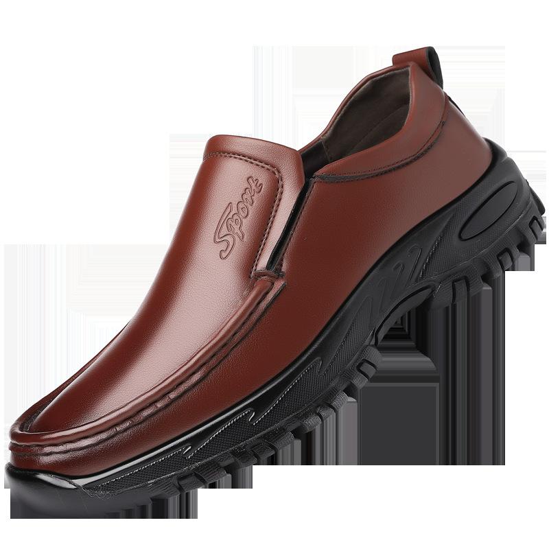 Men's Genuine Leather Shoes 38-47 Head Leather Soft Anti-slip Rubber Loafers Shoes Man Casual Real Leather Shoes
