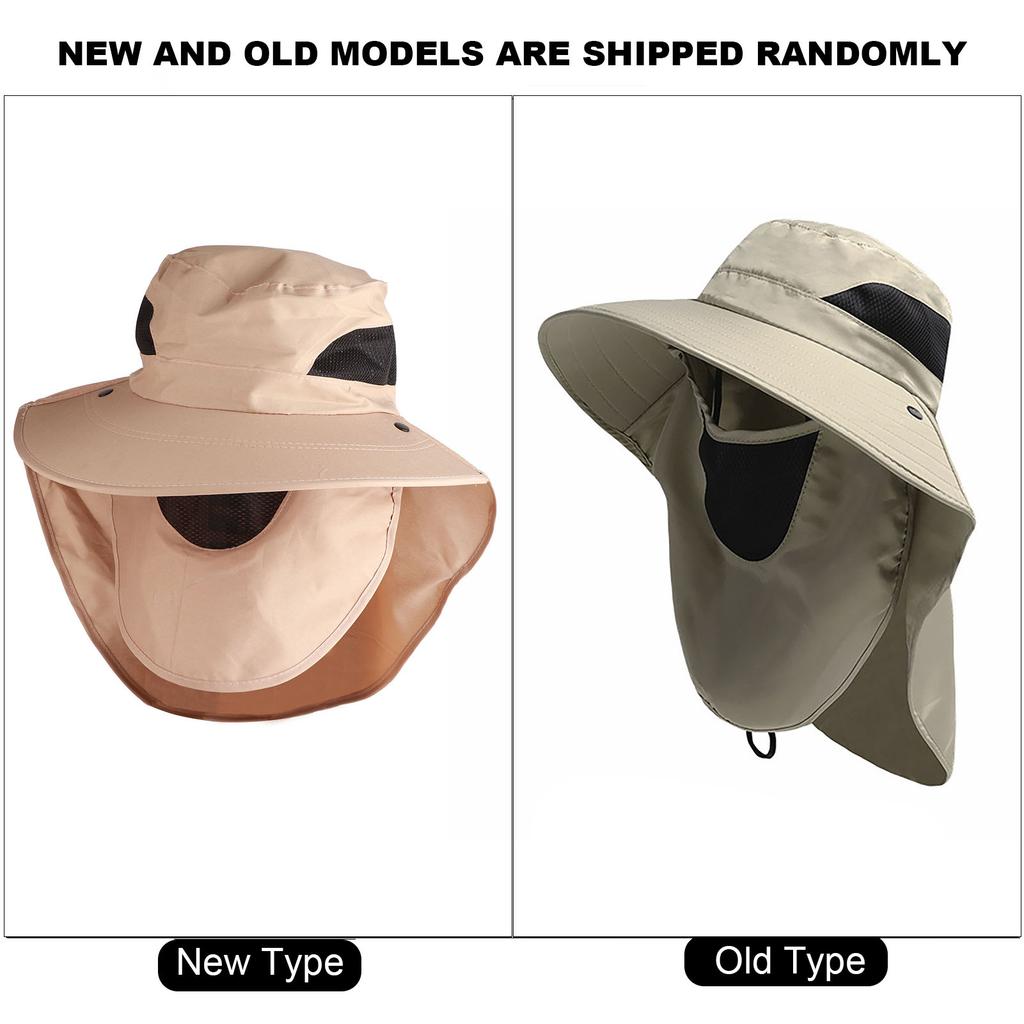 Nacken-Gesichts-Klappe Outdoor-Kappe Sonnenschutz Atmungsaktiv Modisch Outdoor Wander-Fischerei-Hut Khaki